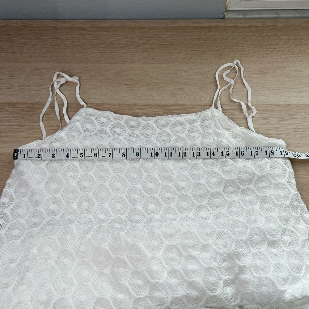 Anthropologie White Crochet Ruffled Midi Dress Women’s Large - Picture 8 of 13